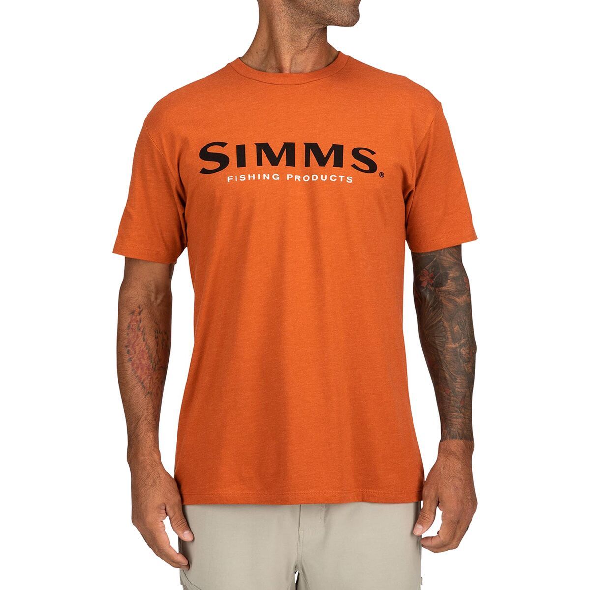 Simms Logo T-Shirt - Men's Adobe Heather, XXL