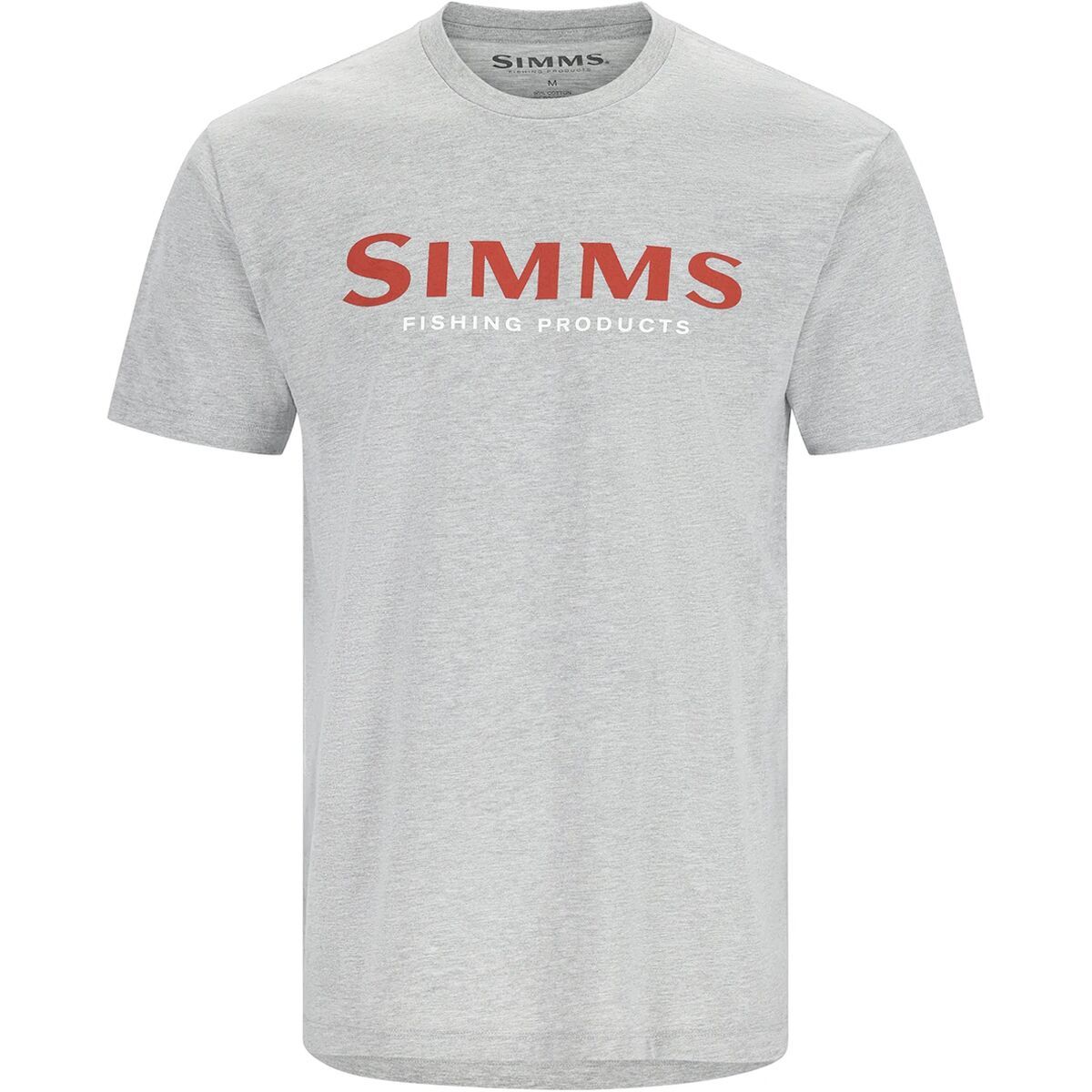 Simms Logo T-Shirt - Men's Grey Heather/Crimson, S