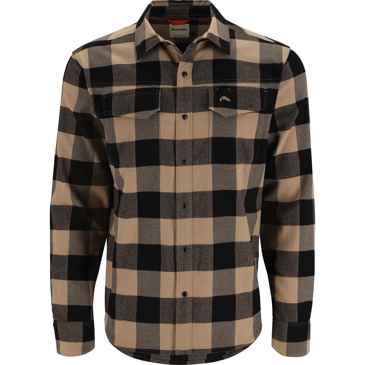 Image of Simms Gallatin Flannel Long-Sleeve Shirt - Men's Cork Buffalo Check, M