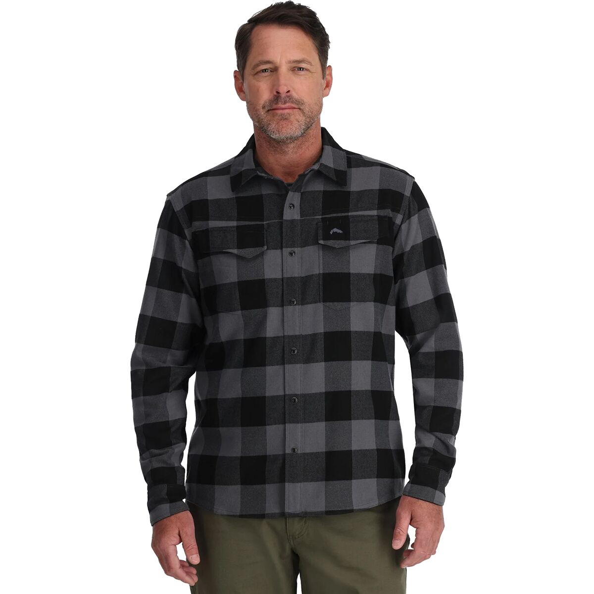 Simms Simms Gallatin Flannel Long-Sleeve Shirt - Men's Slate Buffalo Check, L