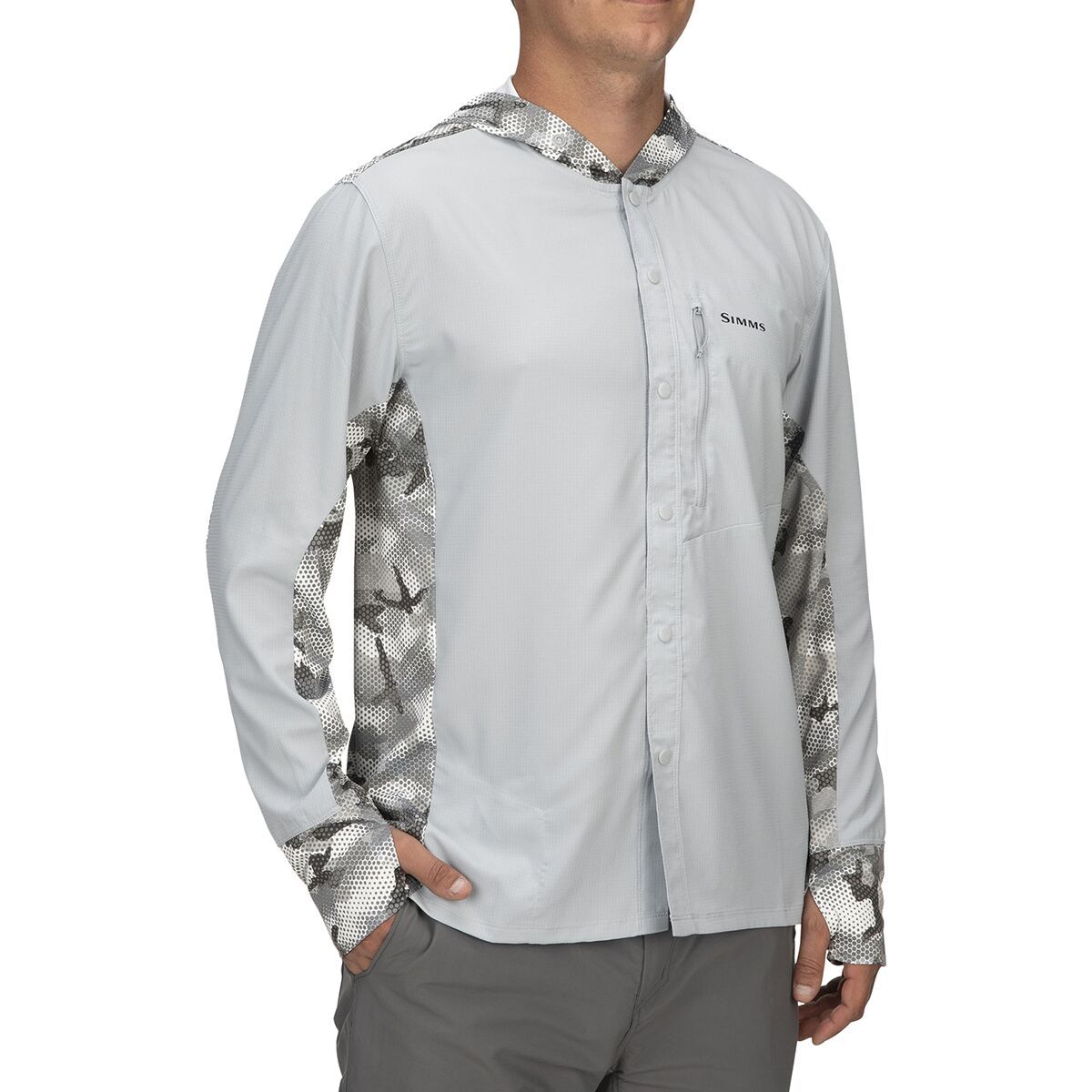 Simms Intruder Hoodie - Men's Hex Flo Camo Steel, XL