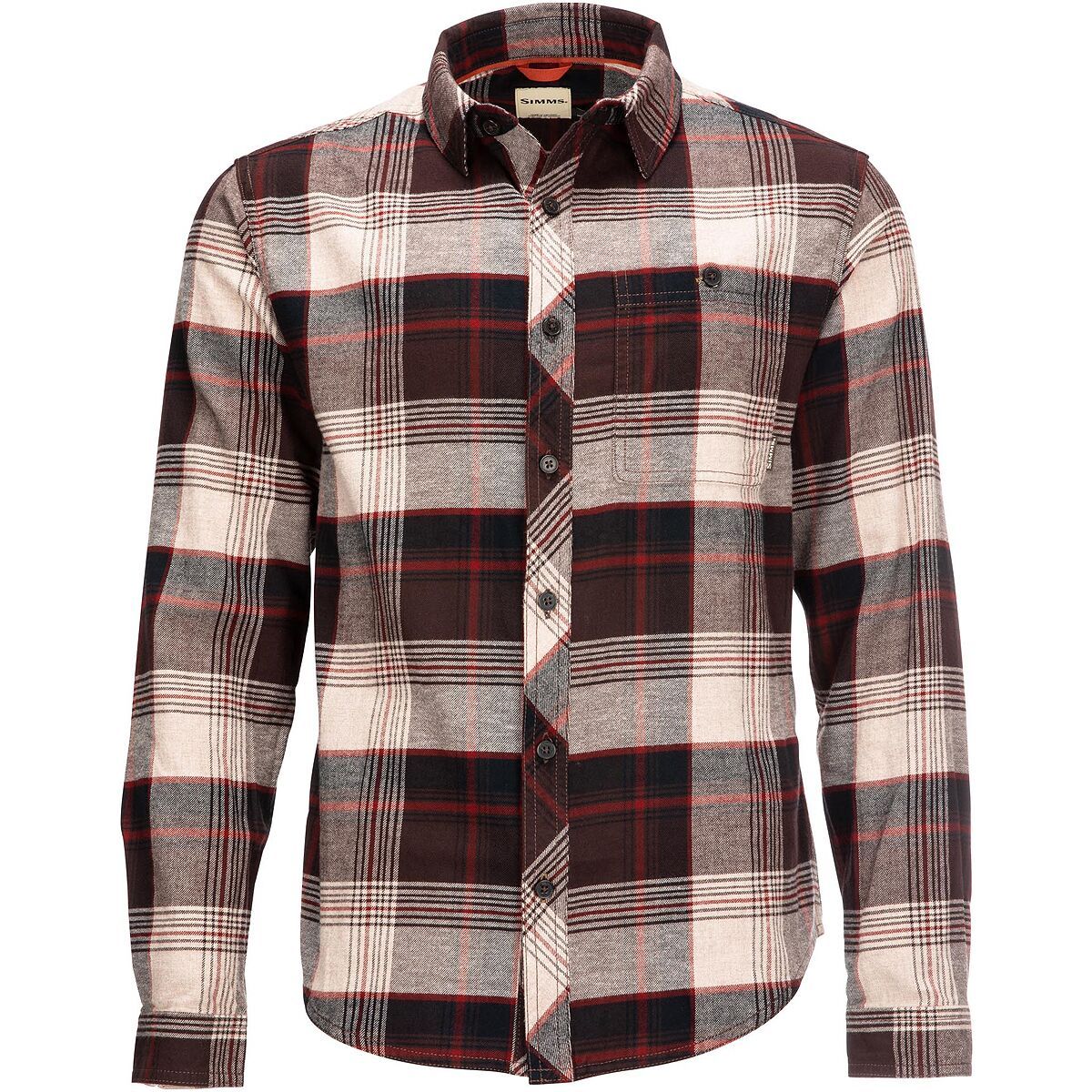 Simms Dockwear Cotton Flannel Shirt - Men's Mahogany Red Plaid, L