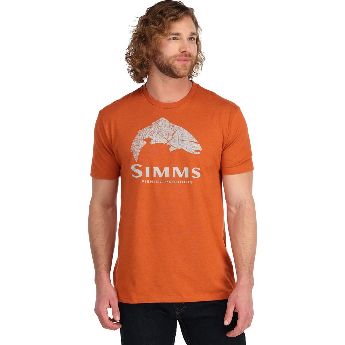 Simms Wood Trout Fill T-Shirt - Men's Adobe Heather, 3XL