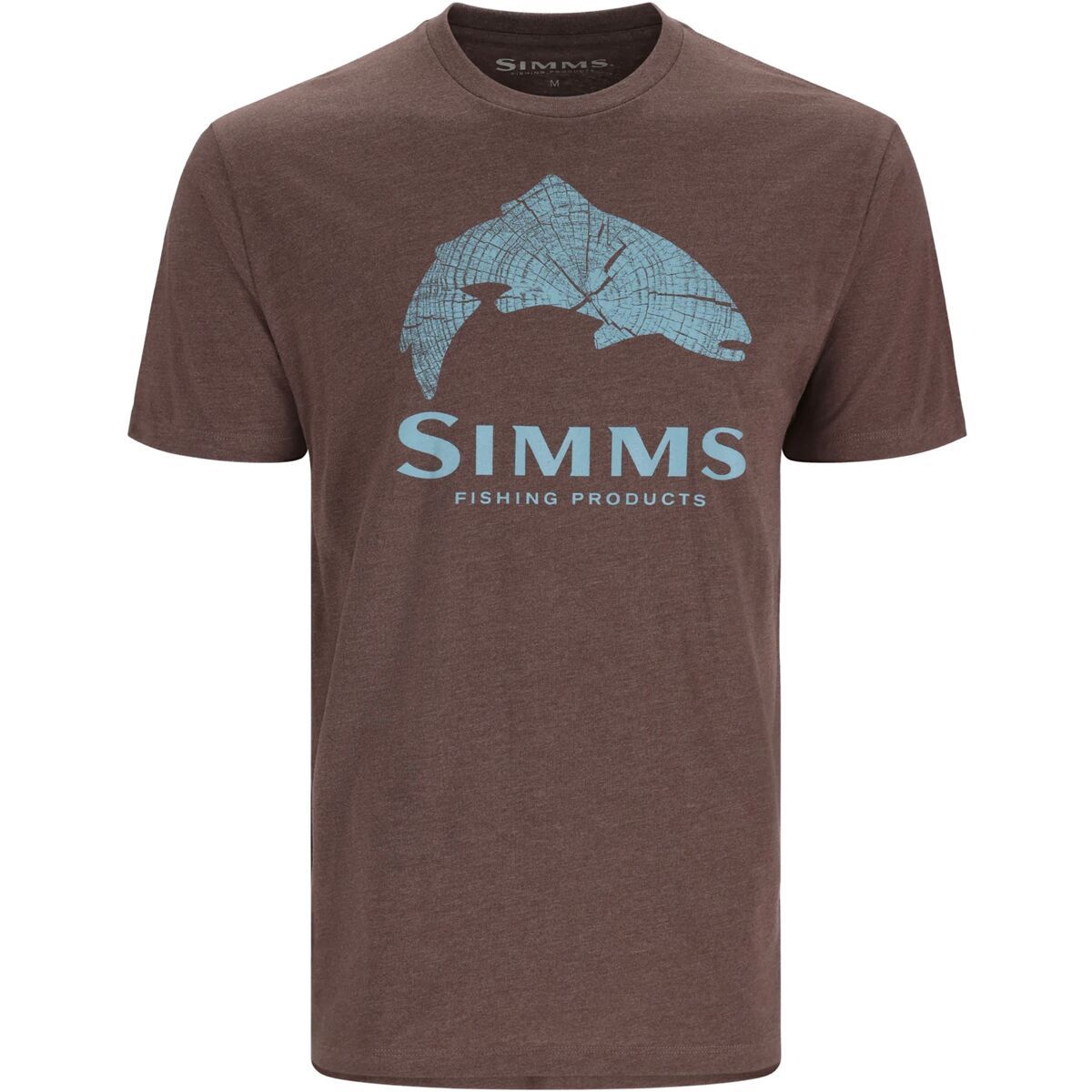 Simms Wood Trout Fill T-Shirt - Men's Brown Heather, 3XL
