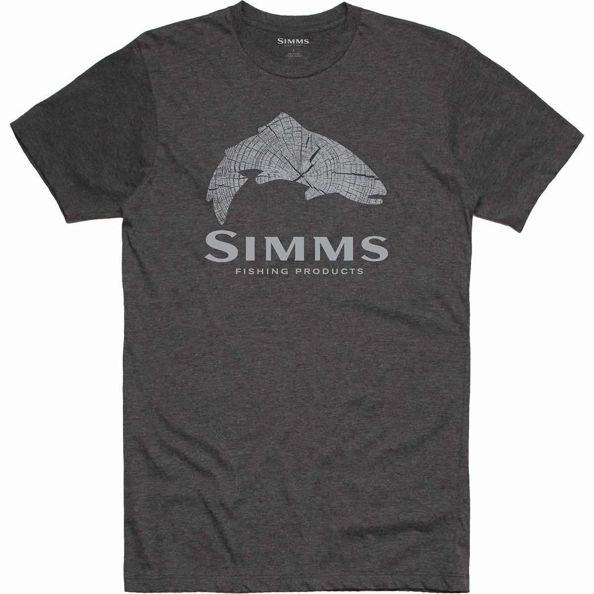 Simms Wood Trout Fill T-Shirt - Men's Charcoal Heather, S