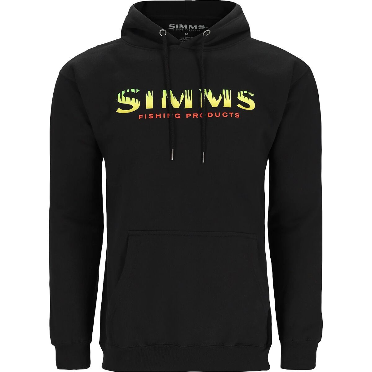 Simms Logo Hoodie - Men's Black/Neon, L