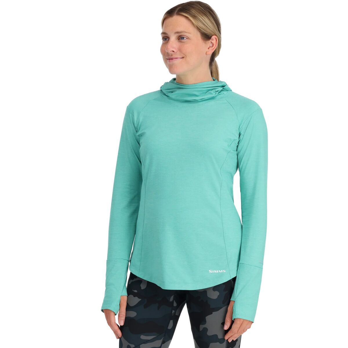 Simms SolarFlex Cooling Hoodie - Women's Gulf Blue, XXL