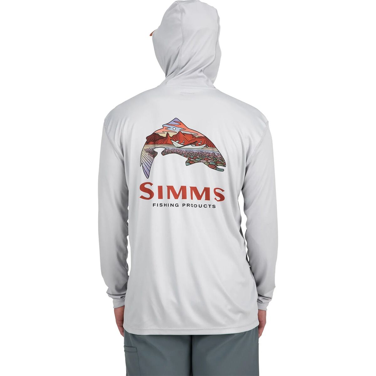 Simms Simms Artist Series Tech Hoodie - Men's Trout Logo Flame/Sterling, XL