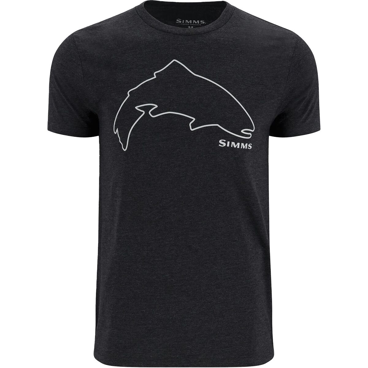 Image of Simms Trout Outline T-Shirt - Men's Dark Gunmetal Heather, S