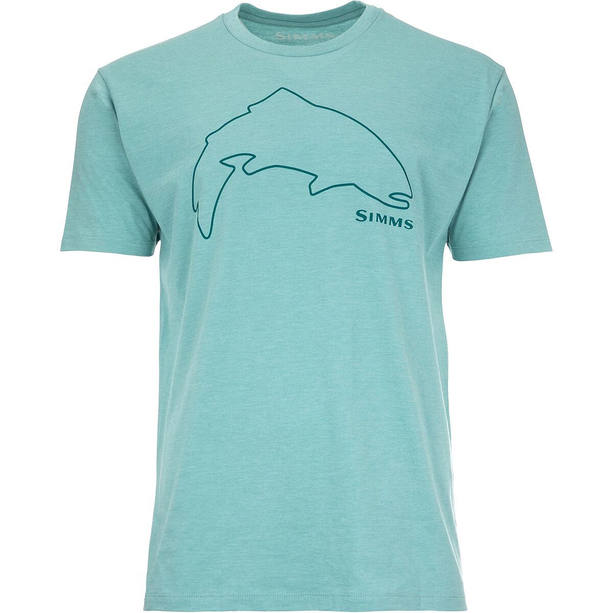Simms Trout Outline T-Shirt - Men's Oil Blue Heather, XL