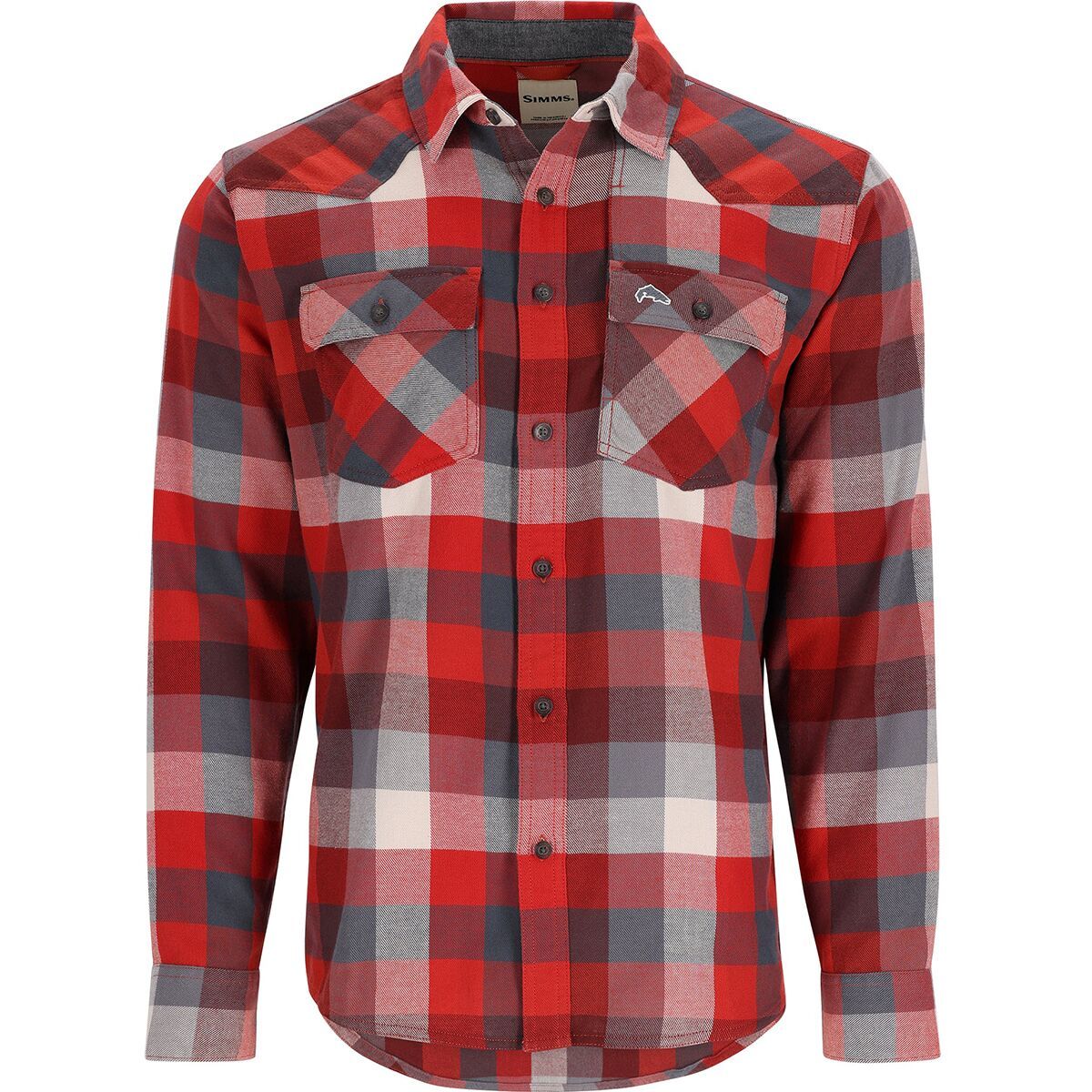 Simms Santee Flannel Shirt - Men's Auburn Red/Slate Buffalo Check, XXL