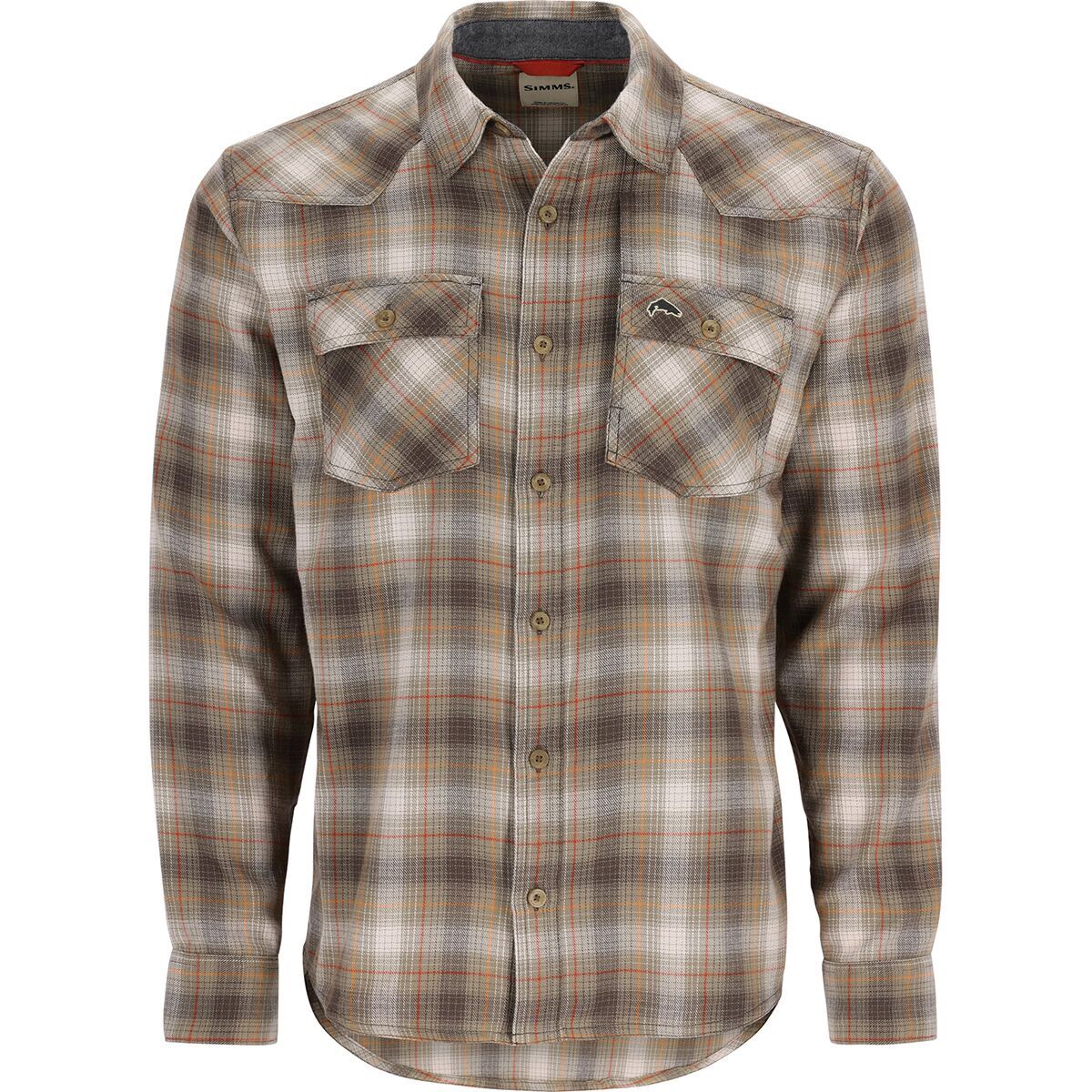 Simms Santee Flannel Shirt - Men's Bay Leaf/Sun Glow Window Pane Ombre, 3XL