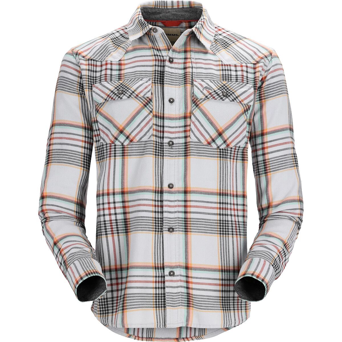 Simms Santee Flannel Shirt - Men's Sterling/Clay/Carbon Neo Plaid, 3XL