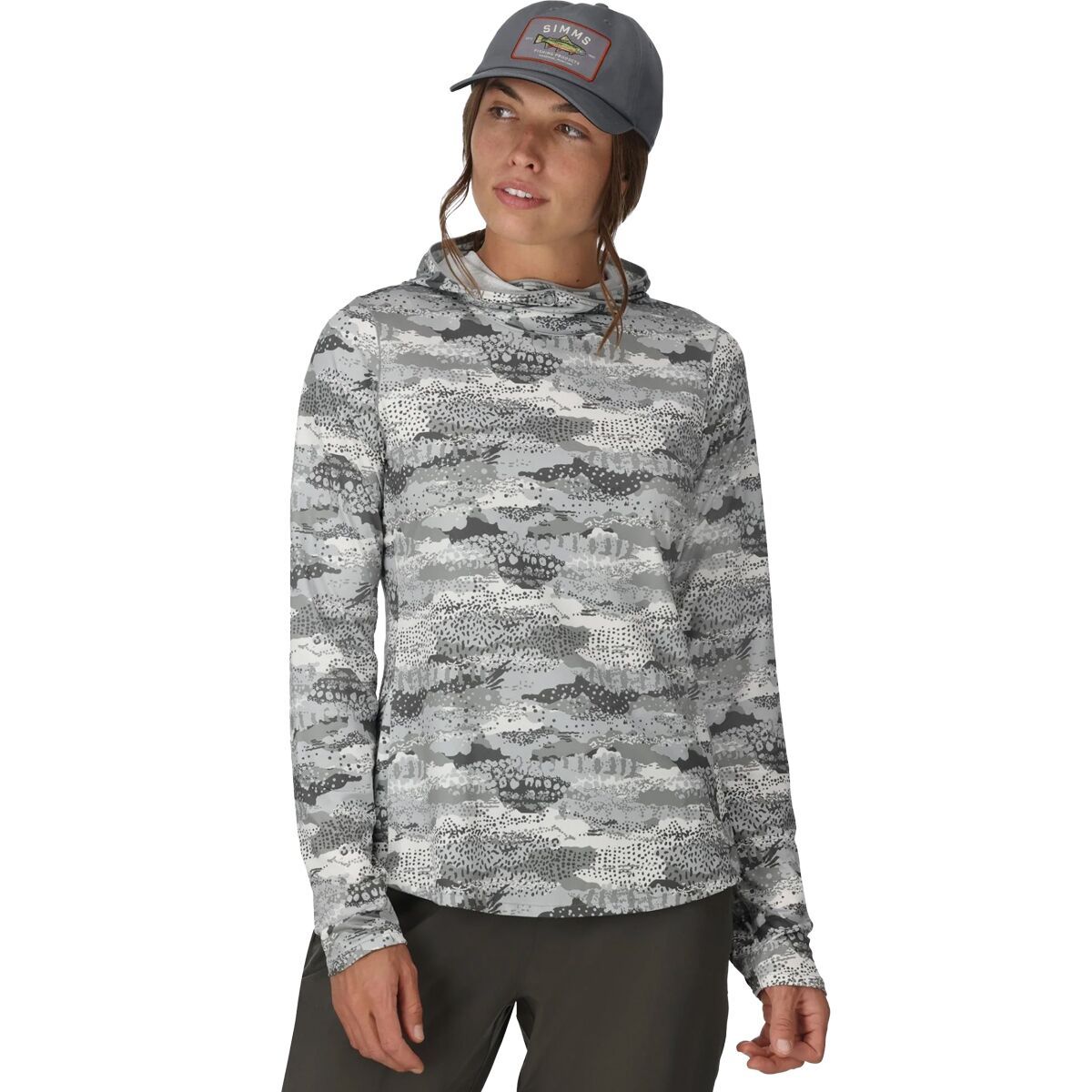 Image of Simms Bugstopper Solarflex Hoodie - Women's Shroud Sterling, XL