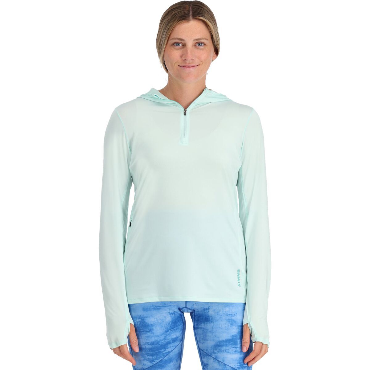 Simms SolarFlex 1/4-Zip Hoodie - Women's Sea Breeze, S