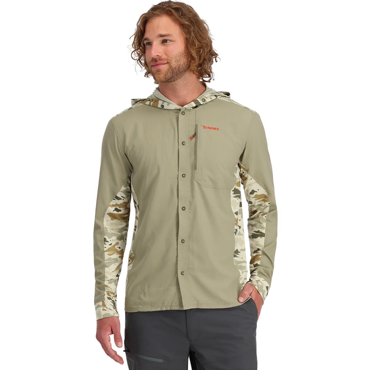 Simms Intruder Hoodie - Men's Stone/Ghost Camo Stone, XXL