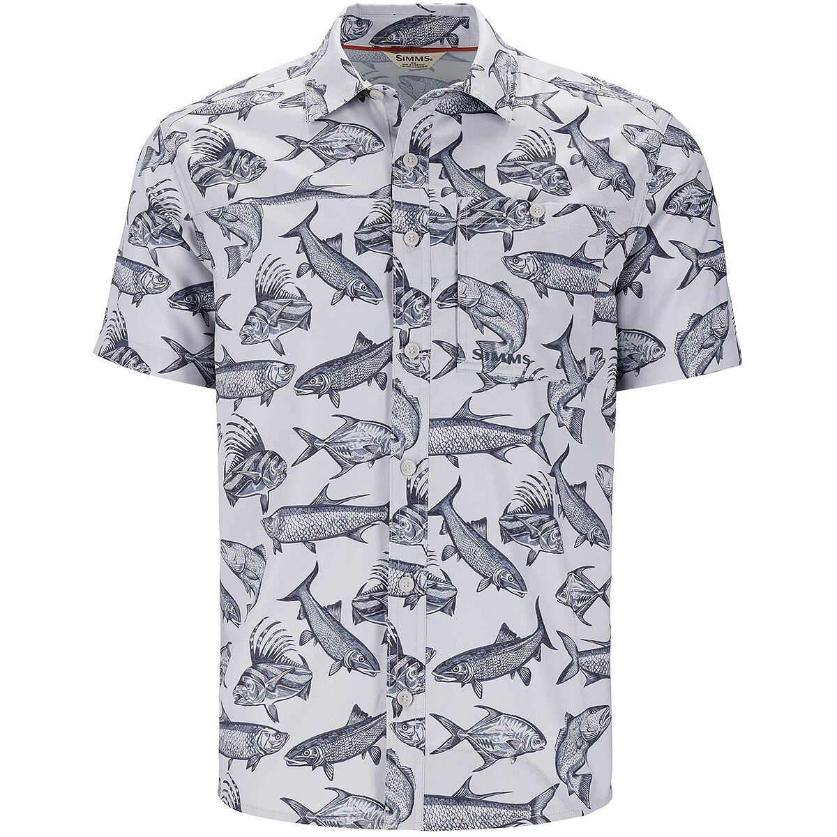 Image of Simms Simms Challenger Short-Sleeve Shirt - Men's Saltwater Sterling, M