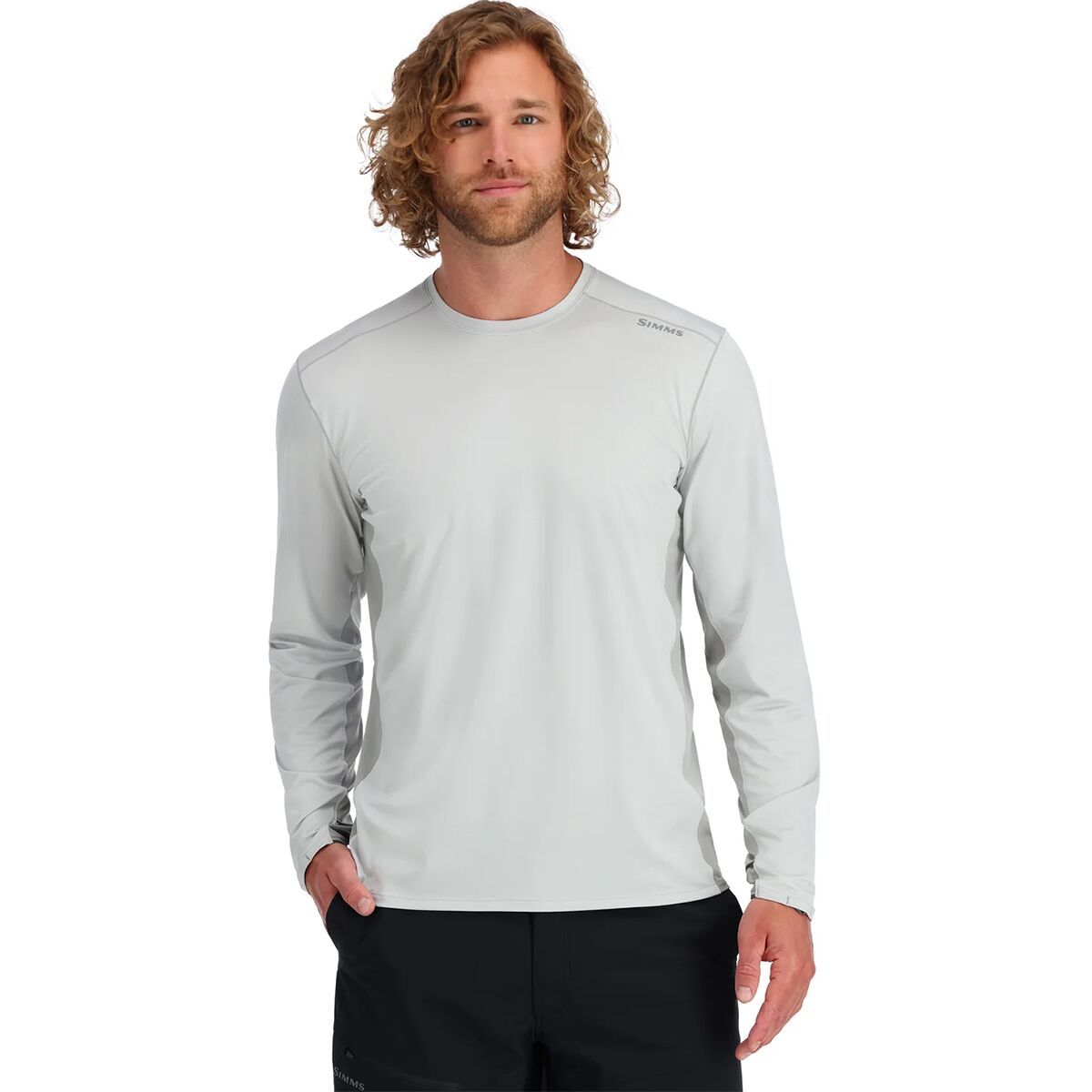 Simms SolarFlex Crew Shirt - Men's Sterling/Cinder, M
