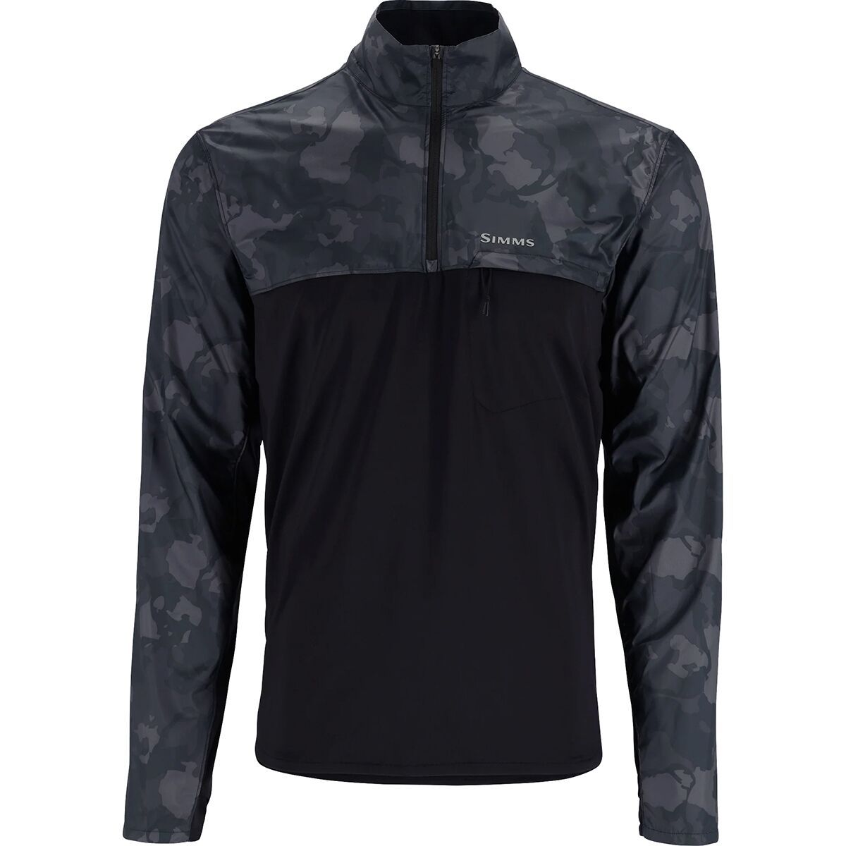 Simms SolarFlex Wind 1/2-Zip Shirt - Men's Black/Regiment Camo Carbon, L