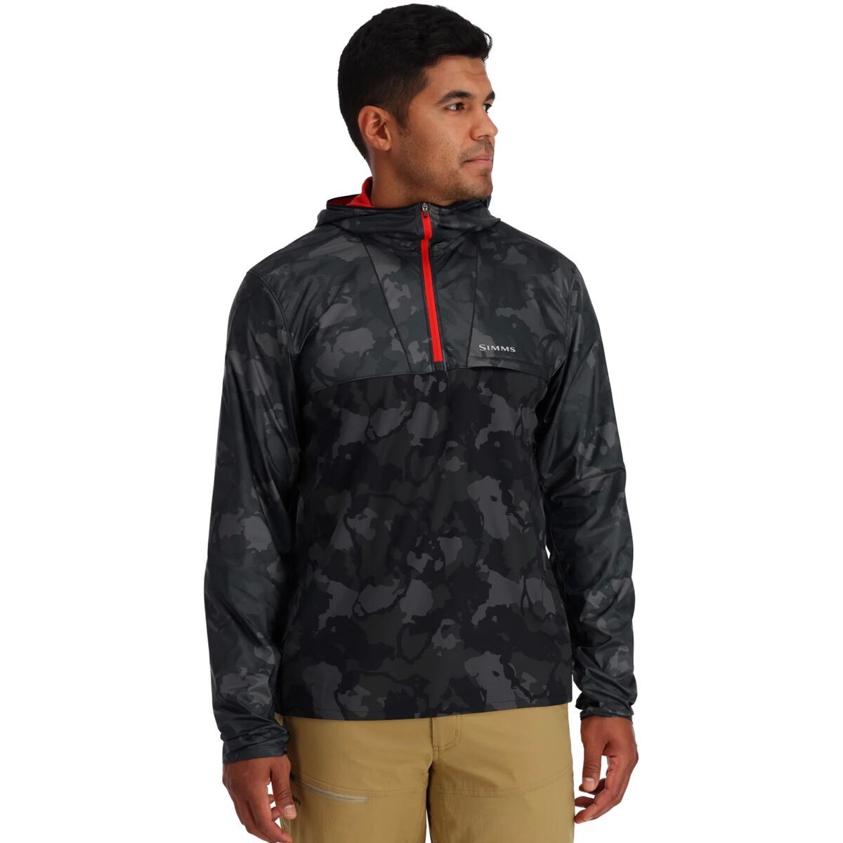 Simms SolarFlex Wind Hoodie - Men's Regiment Camo Carbon, S