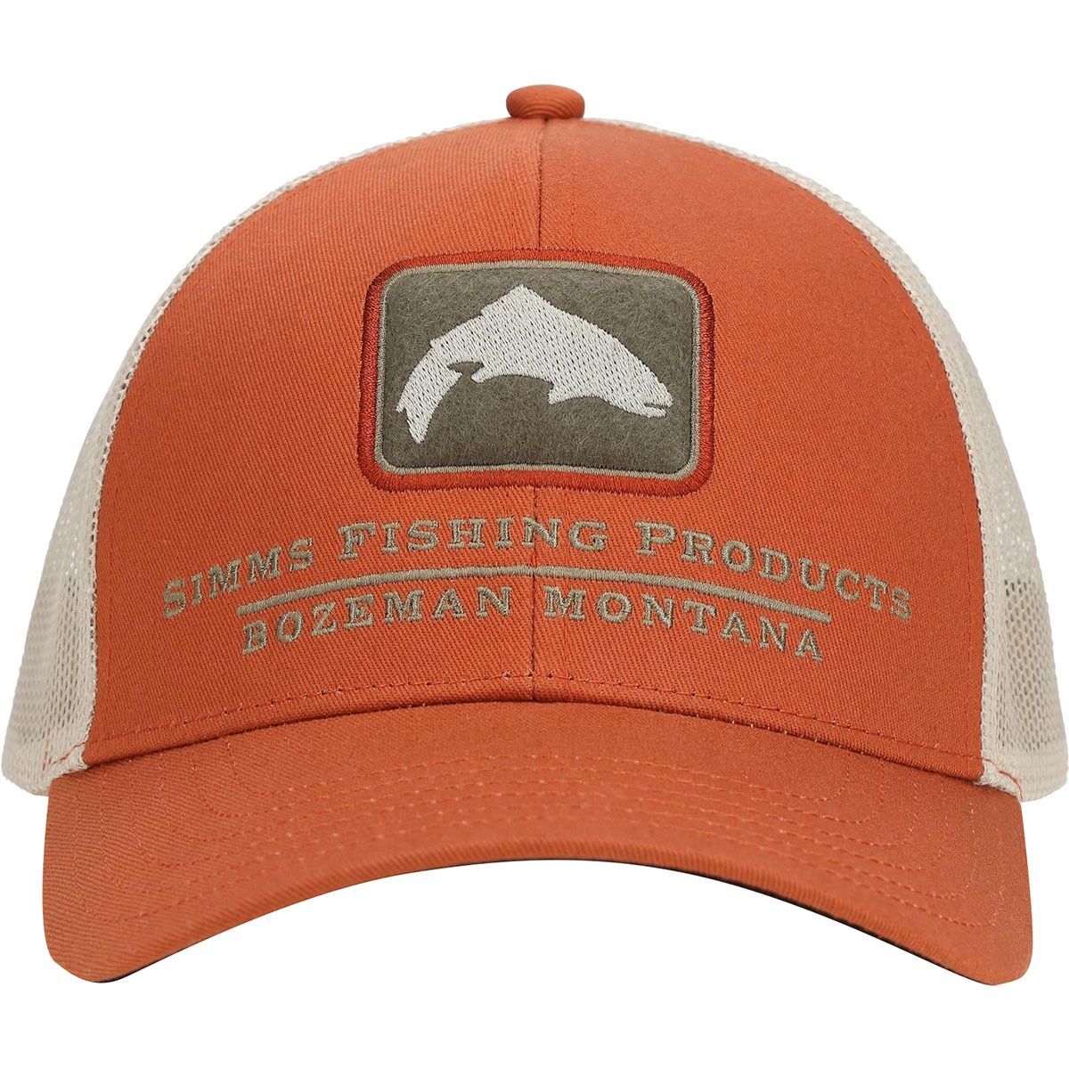 Image of Simms Double Haul Icon Trucker Hat Simms Orange, One Size