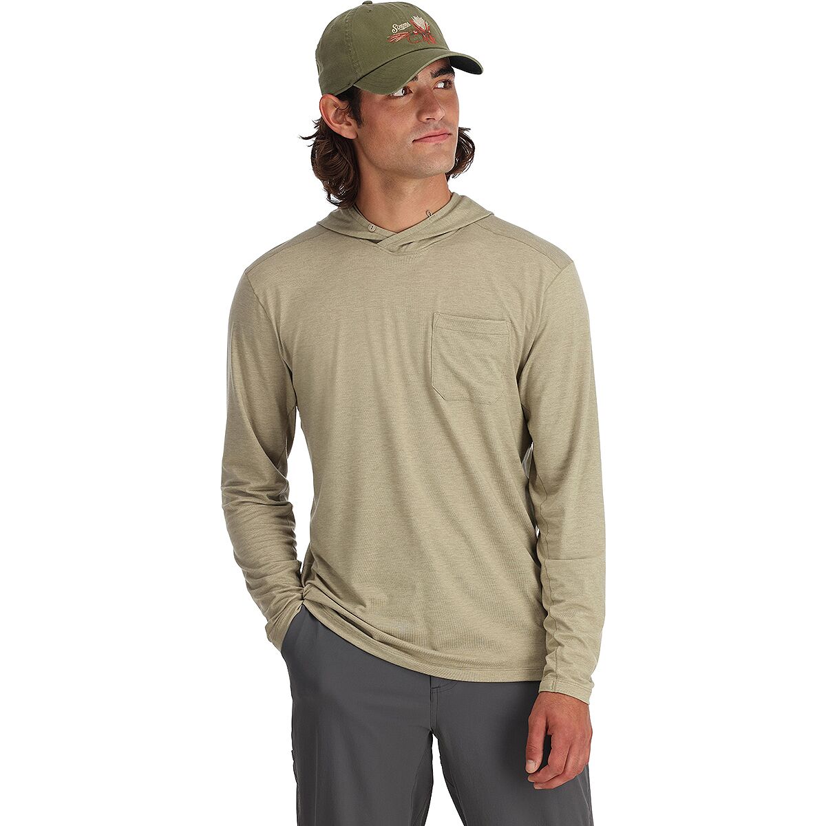 Image of Simms Glades Hoodie - Men's Stone Heather, XXL