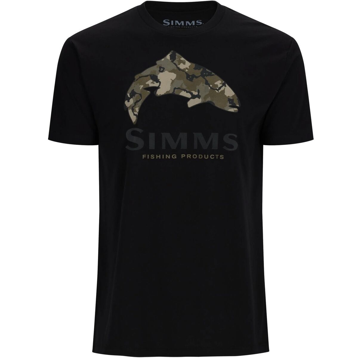 Simms Trout Regiment Camo Fill T-Shirt - Men's Black, 3XL