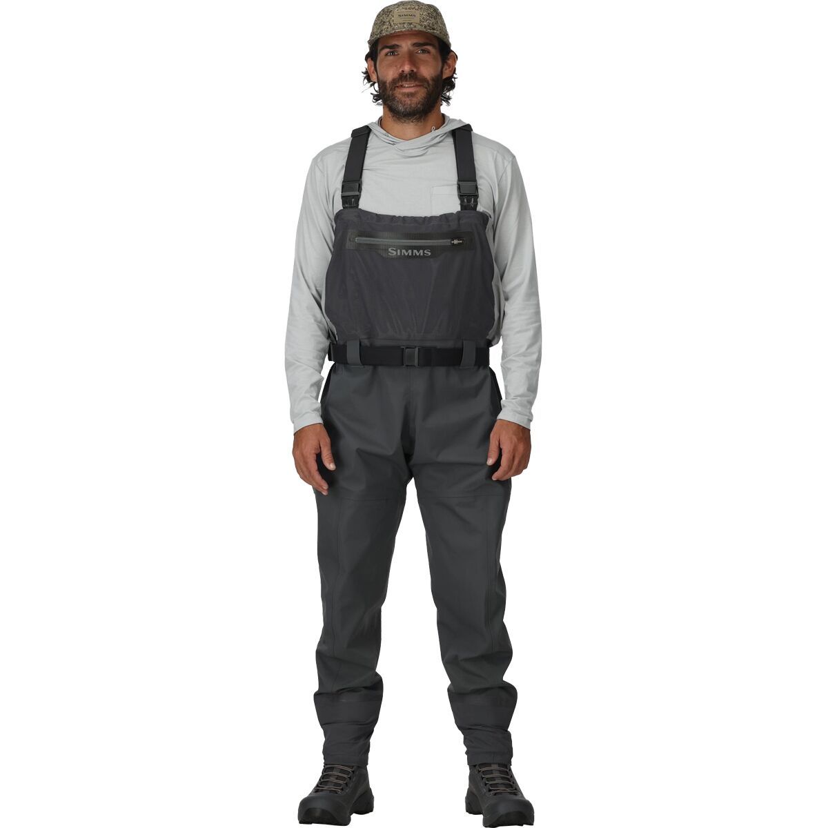 Image of Simms Flyweight Packable Wader - Men's Cinder, L -(9.0-11.0)