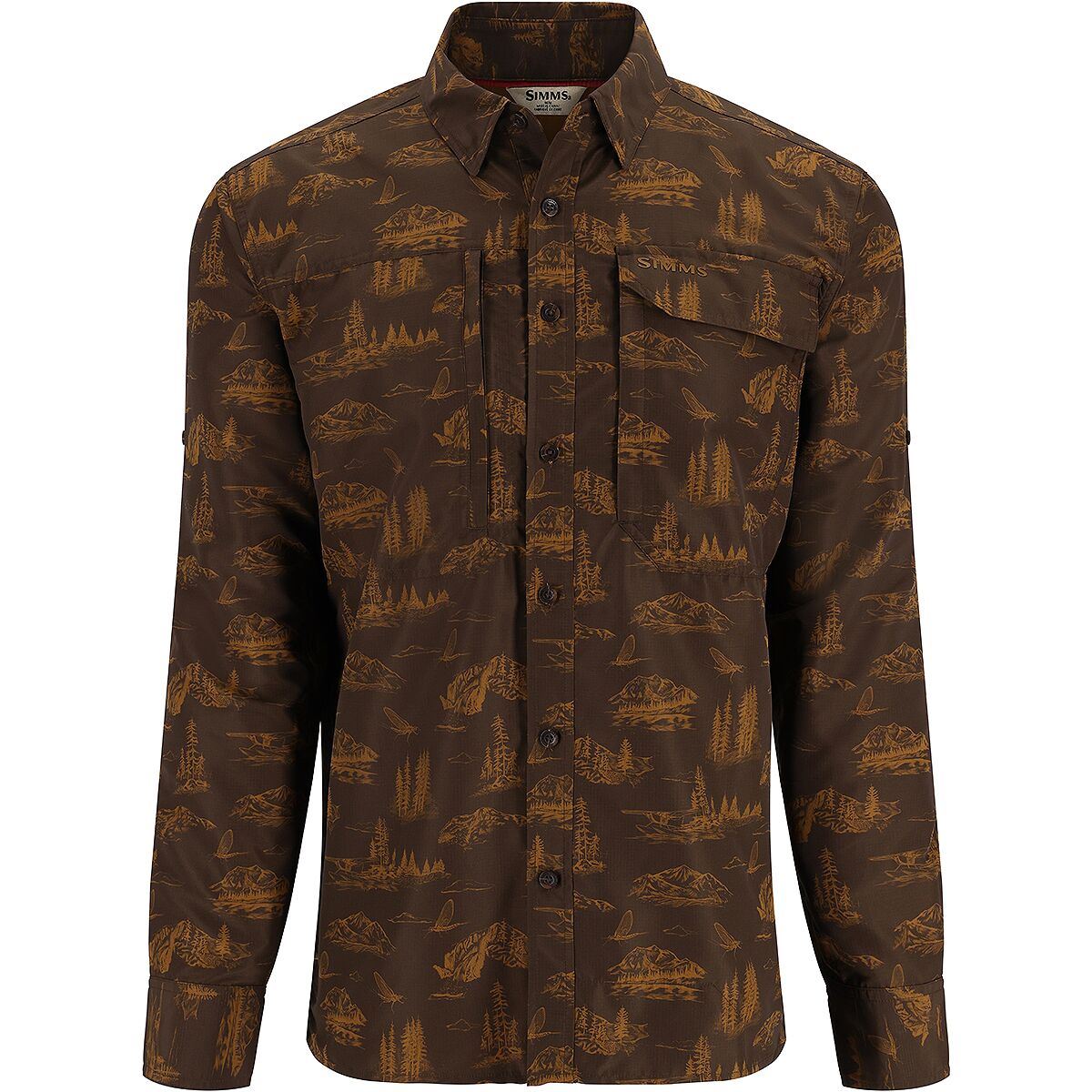 Image of Simms Guide Shirt - Men's Hickory Mayfly Print, L
