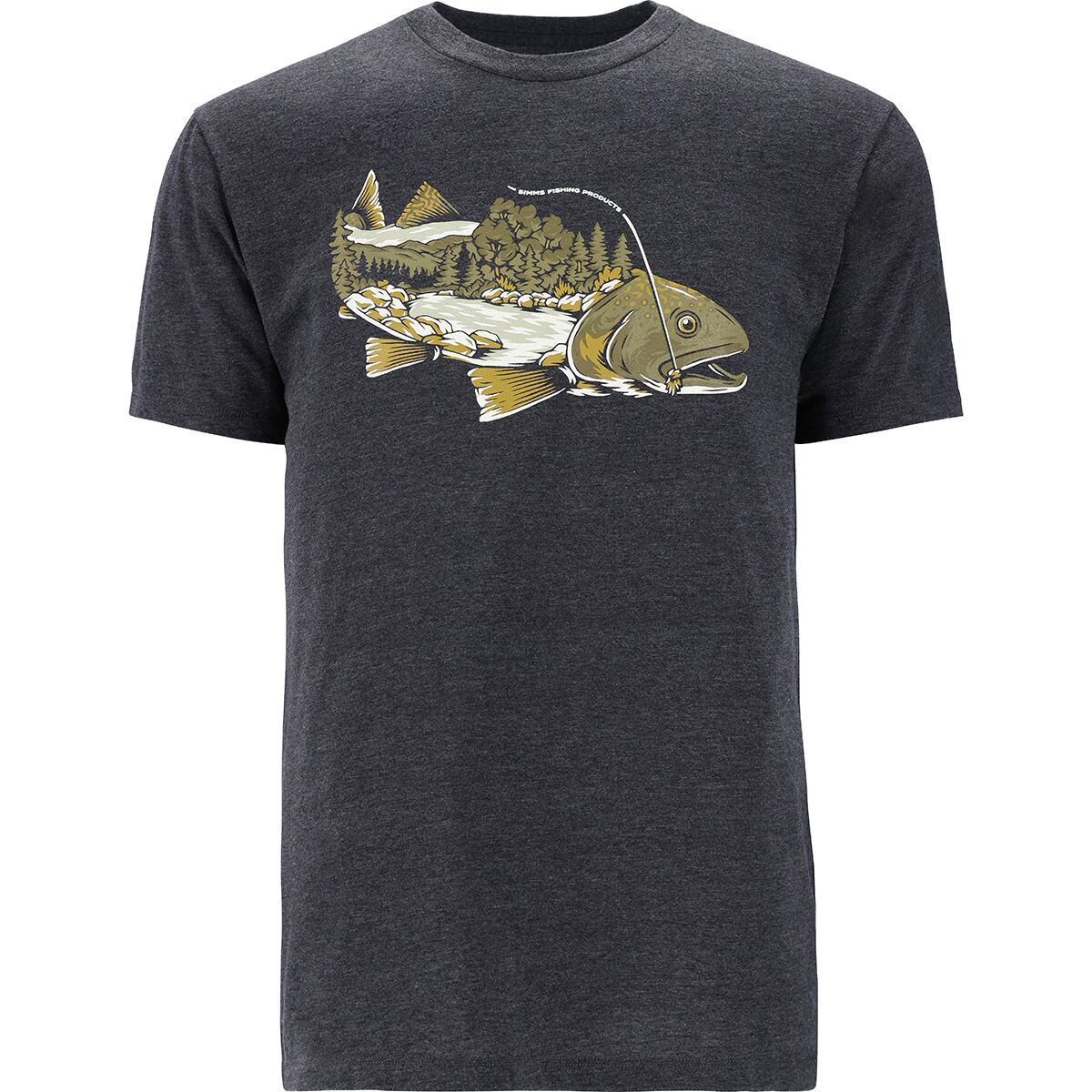 Simms Simms Spring Flow T-Shirt - Men's Charcoal Heather, XXL