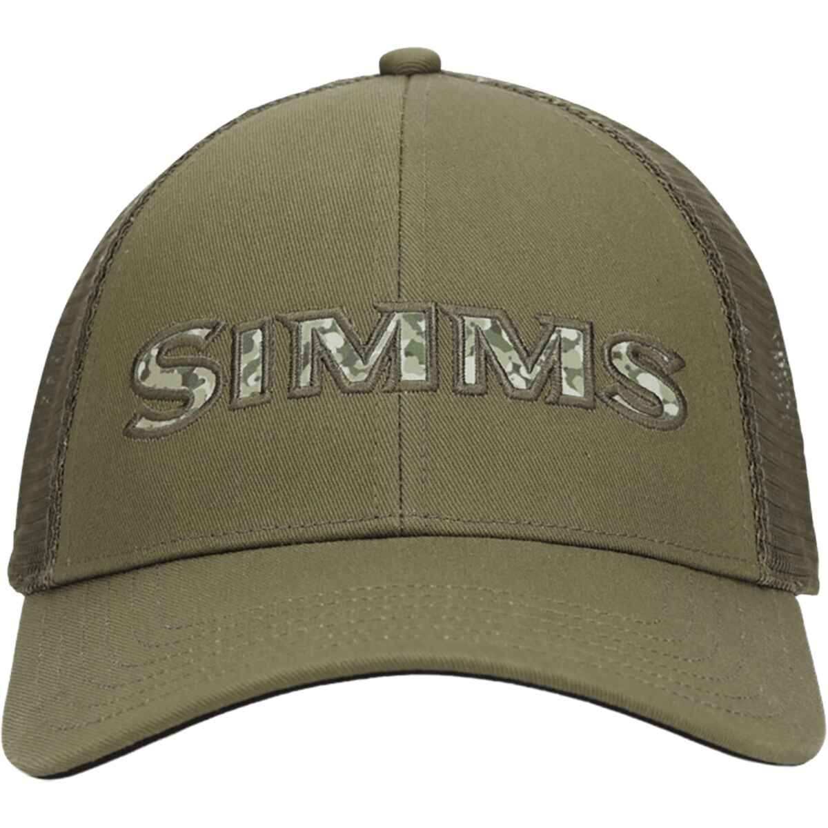 Image of Simms Single Haul Trucker - Back Eddy Camo Fill Loden, One Size