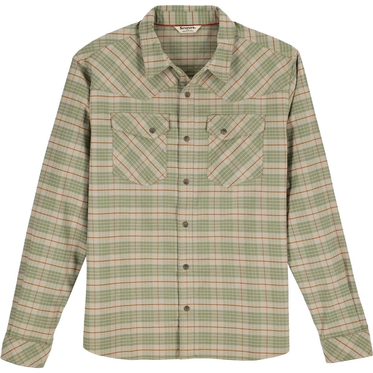 Image of Simms Brackett Flannel Shirt - Men's Drummond Plaid: Stone, S