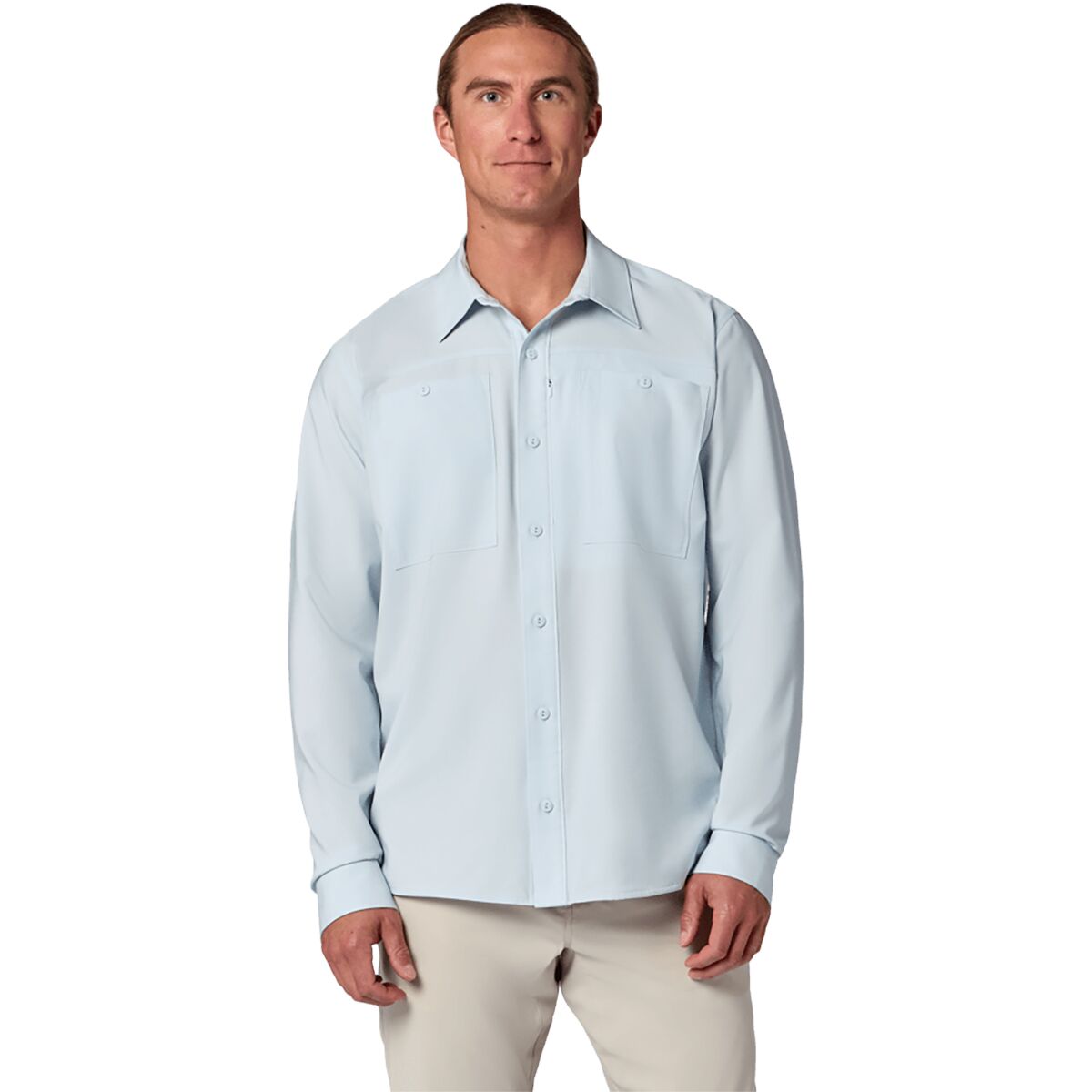 Image of Simms Launch Long-Sleeve Shirt - Men's Bimini Blue Heather, S