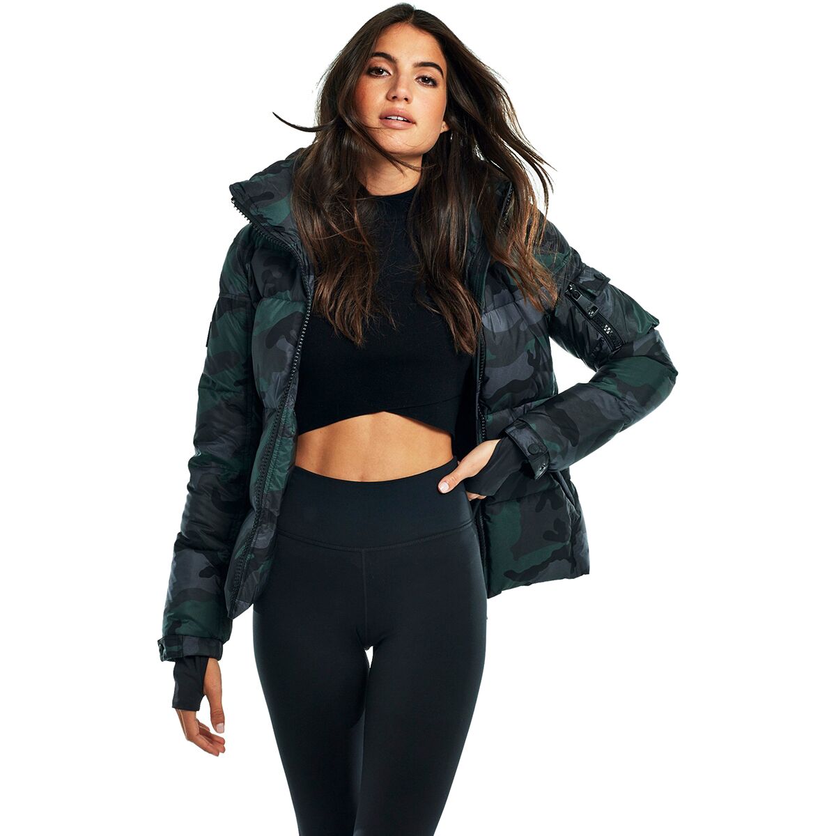 Sam camo fur jetset down jacket clearance