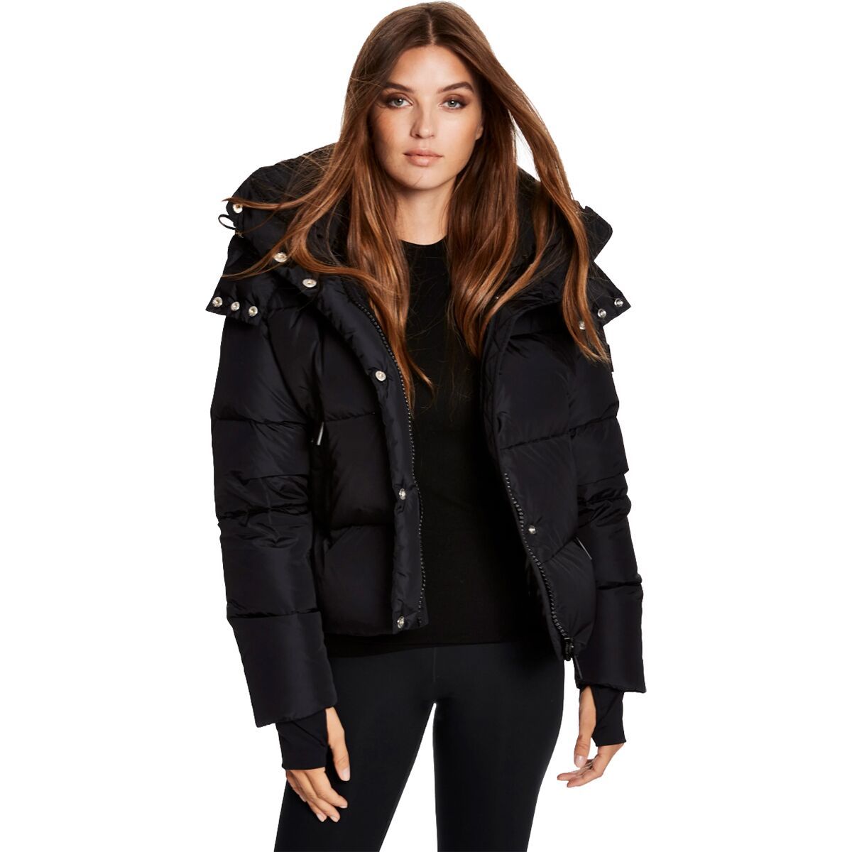 ジャケット・アウター depound food down jumper Shop Women's Front Runner Slick Puffer Jacket in Navy/Pink