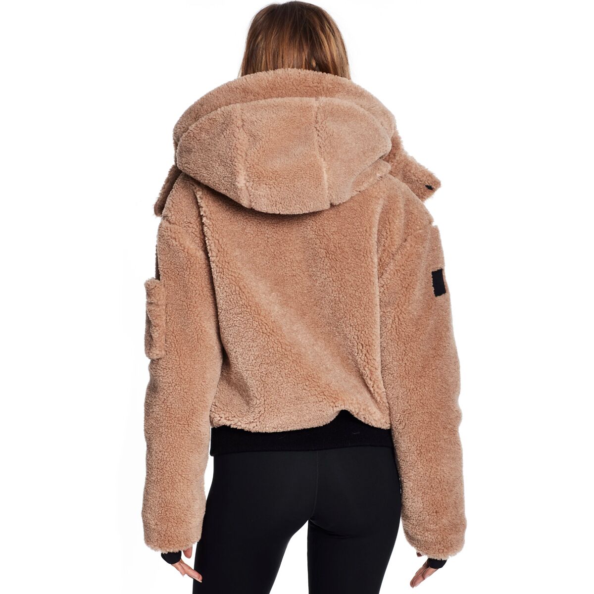 BEYOND YOGA MOTO SHERPA JACKET CAMEL