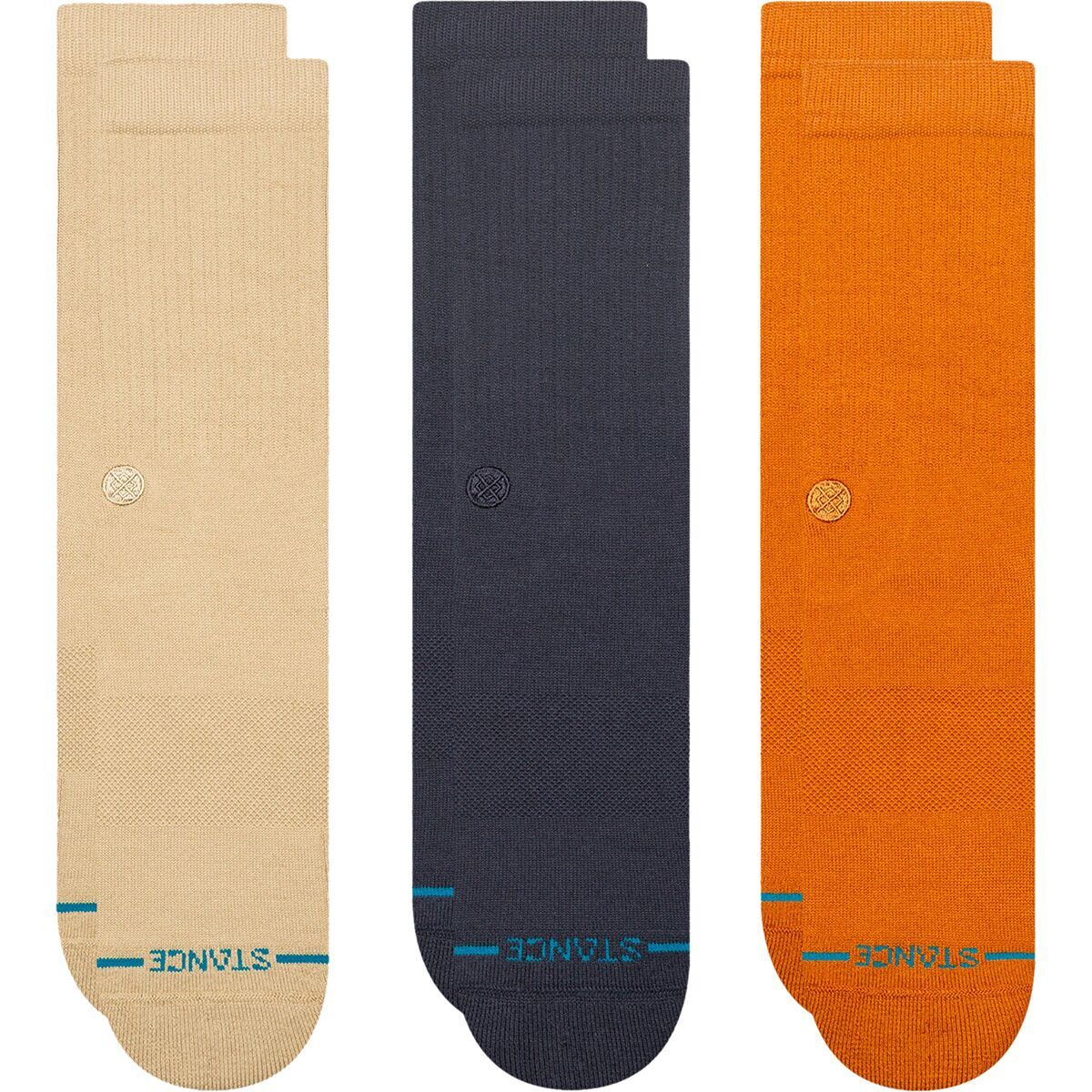 Image of Stance Icon Sock - 3-Pack - Men's Sand, M