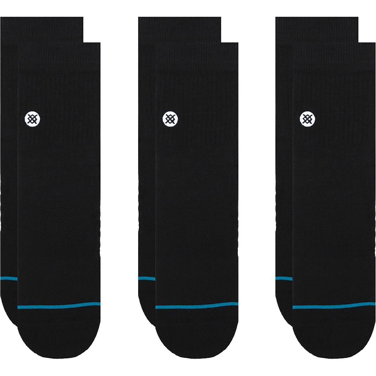 Stance Icon Quarter Sock - 3-Pack Black, XL