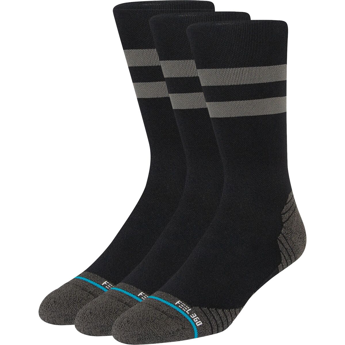 Image of Stance Franchise Ultra-Light Running Crew Sock 3-Pack Black, S