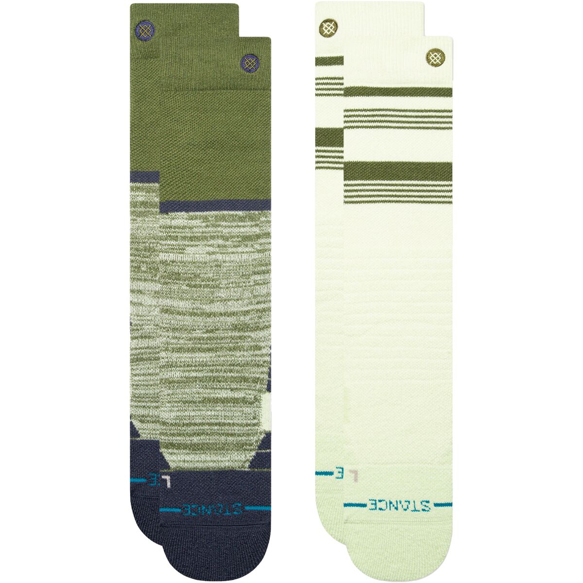 Stance Stance Backside Mid Poly Snow Sock - 2-Pack Green, M