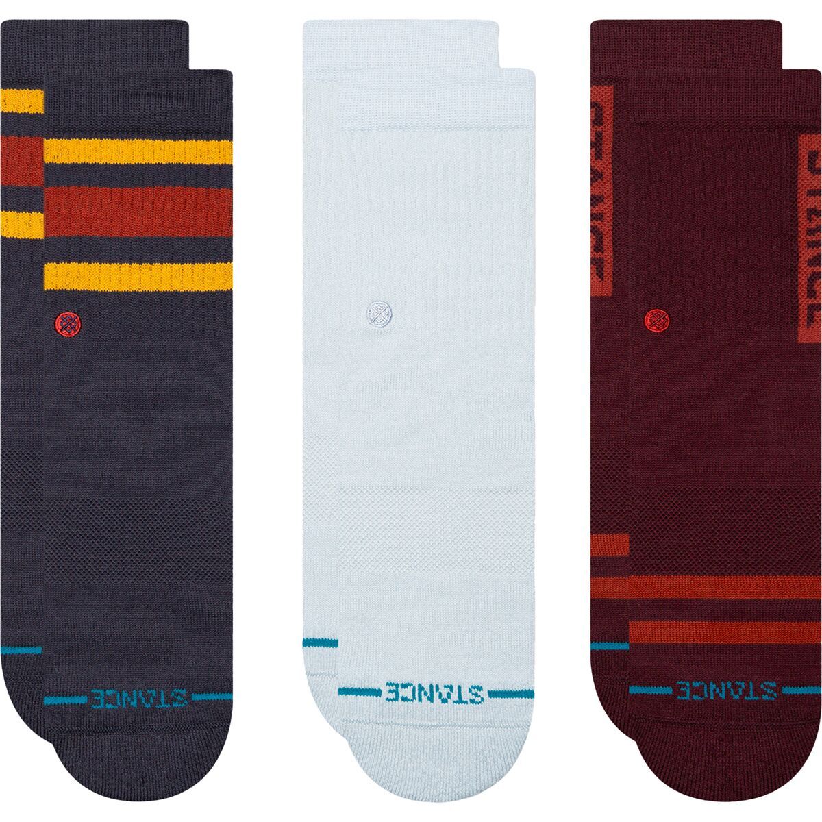 Stance Icon Mixed Crew Sock - 3-Pack - Kids' Navy, L