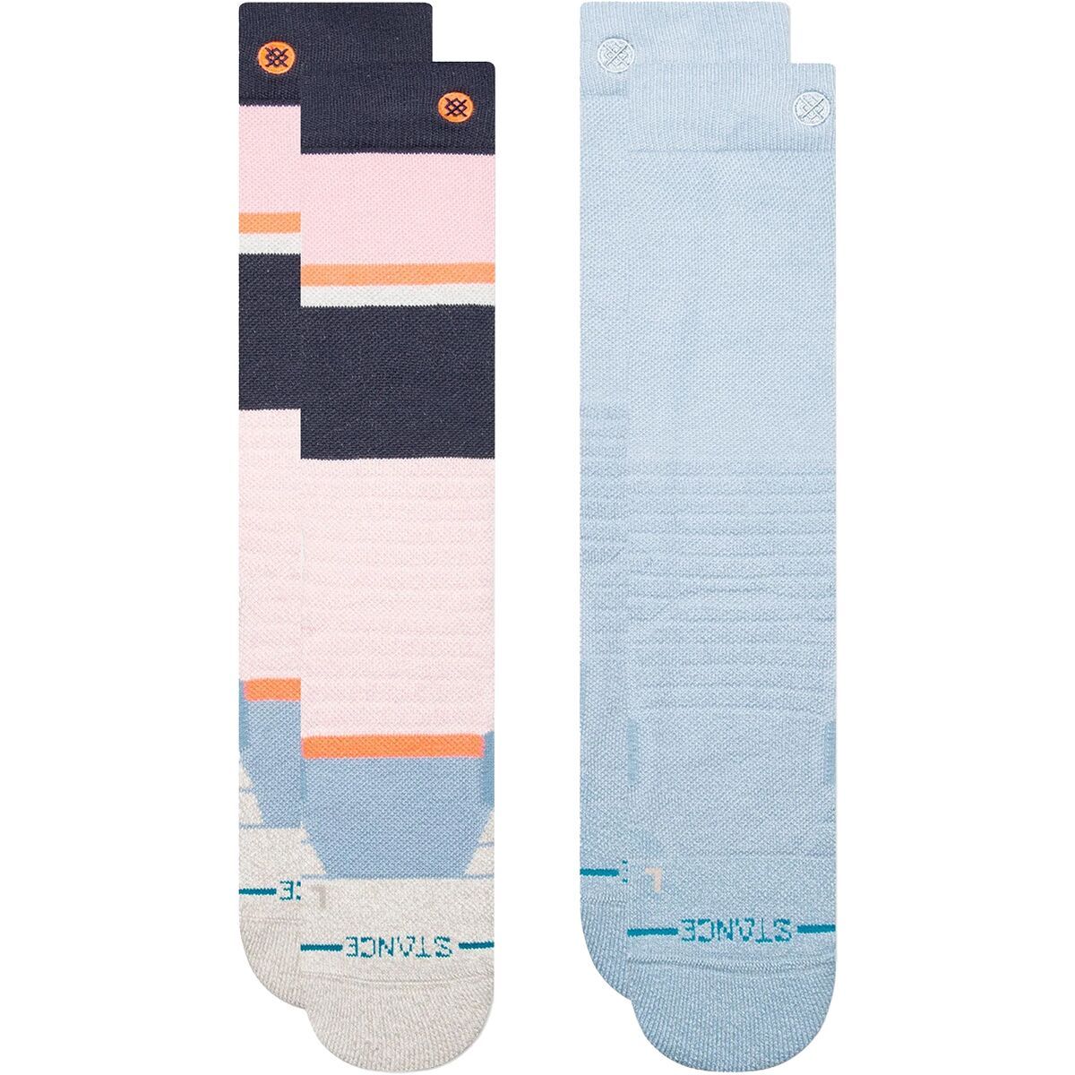 Image of Stance Powdered Mid Poly Snow Sock - 2-Pack Pink Fade, S