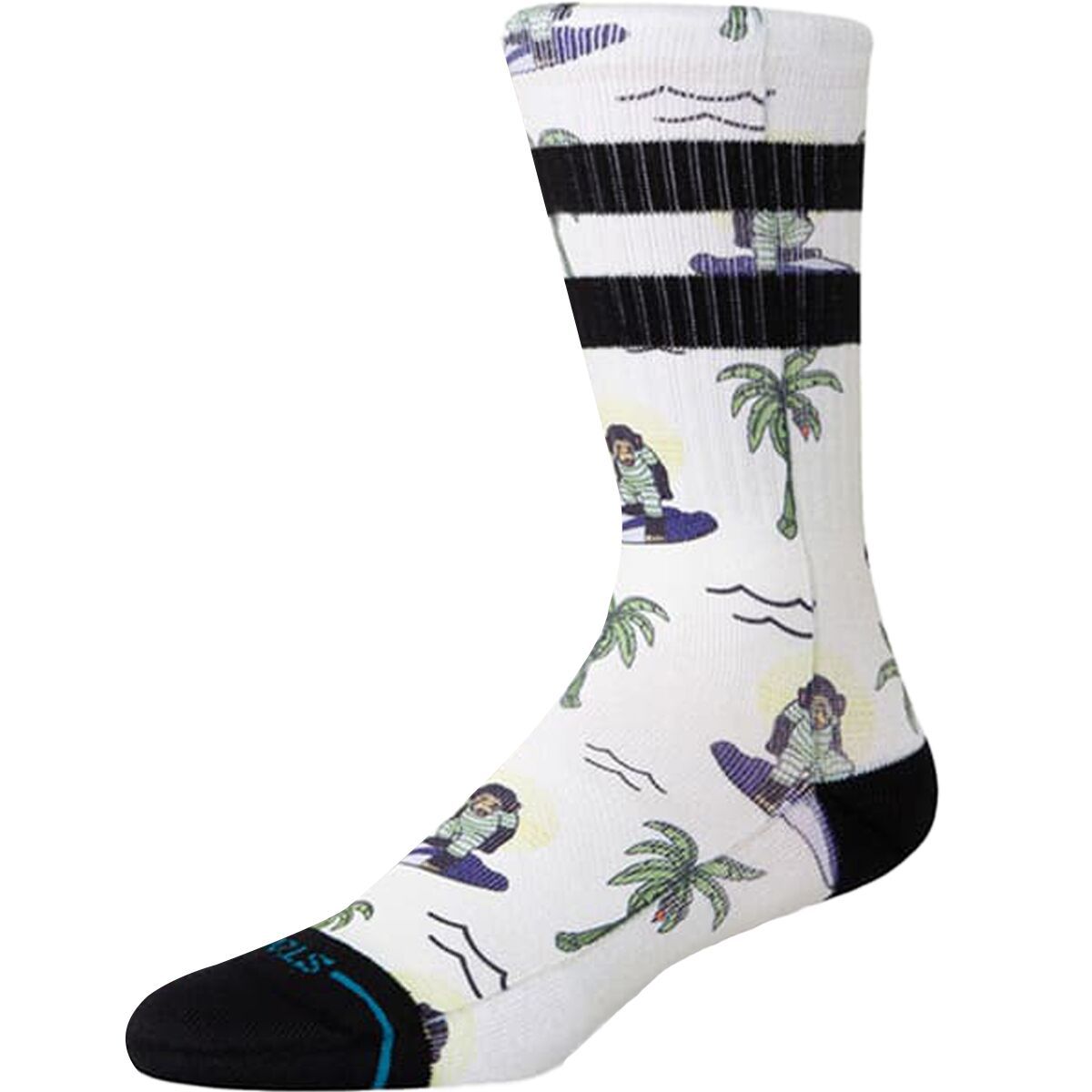 Stance Surfin Monkey Crew Sock White, M