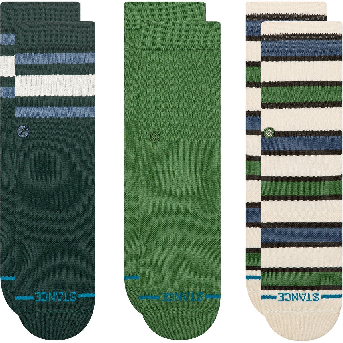 Image of Stance Boyd Crew Sock - Kids' - 3-Pack Pine, L