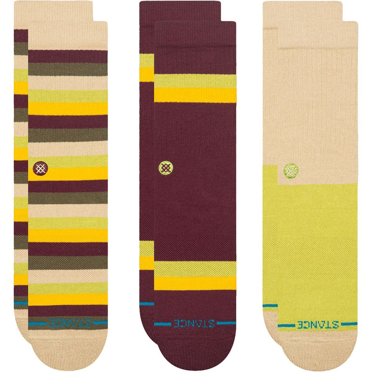 Image of Stance Upstate Crew Sock - 3-Pack Green, M