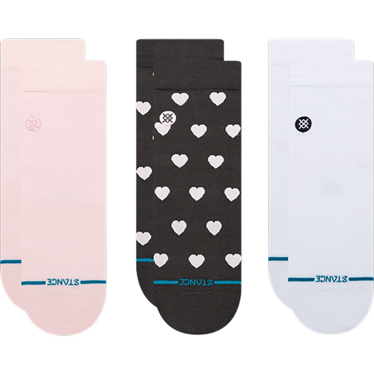 Image of Stance Hearts Lowrider Sock - 3-Pack Pink, S