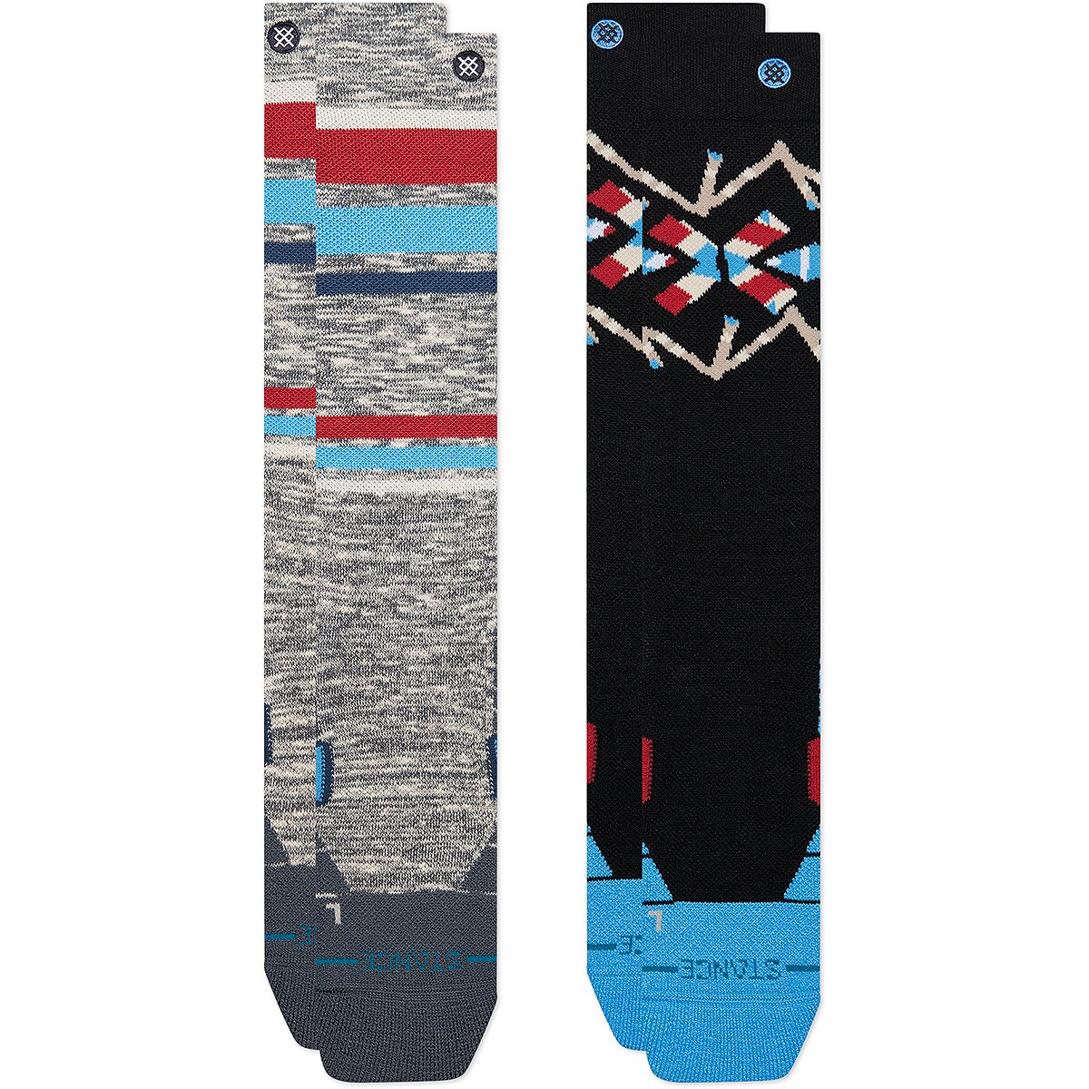 Image of Stance Stripe Up Mid Poly Snow Sock - 2-Pack Windward Blue, M
