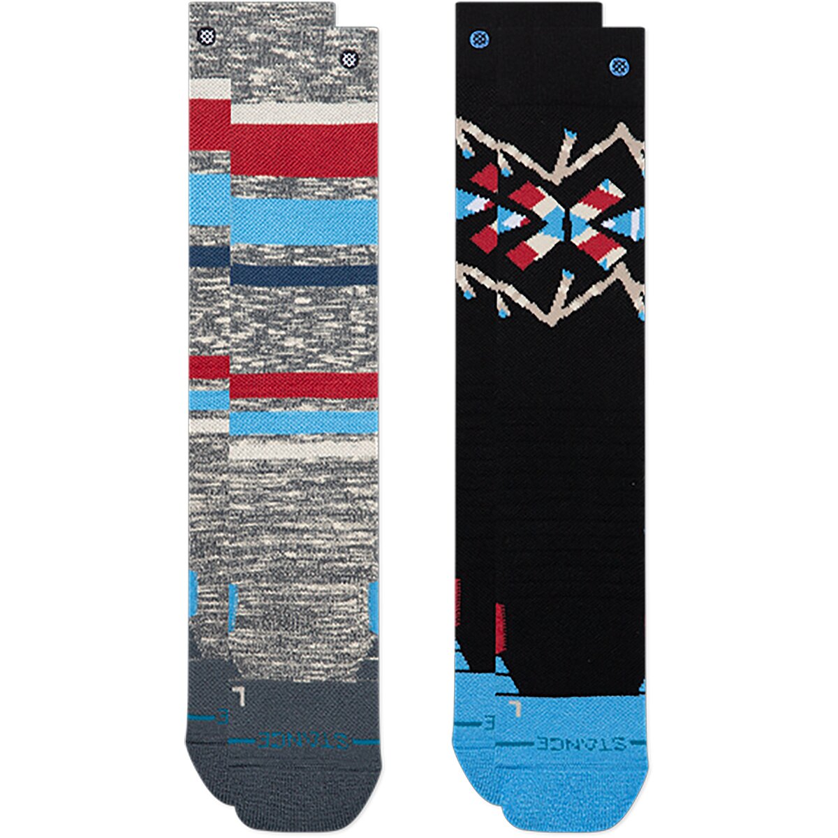 Image of Stance Stripe Up Mid Poly Snow Sock - 2-Pack - Kids' Windward Blue, M