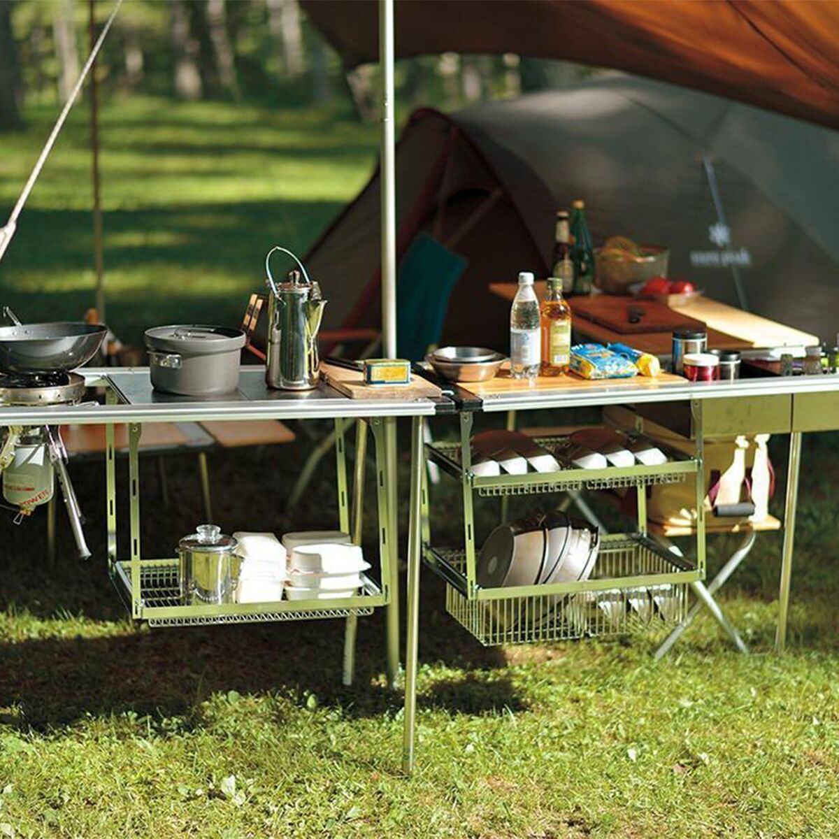 Snow Peak IGT Hanging Rack - 2 Shelf Set - Hike & Camp