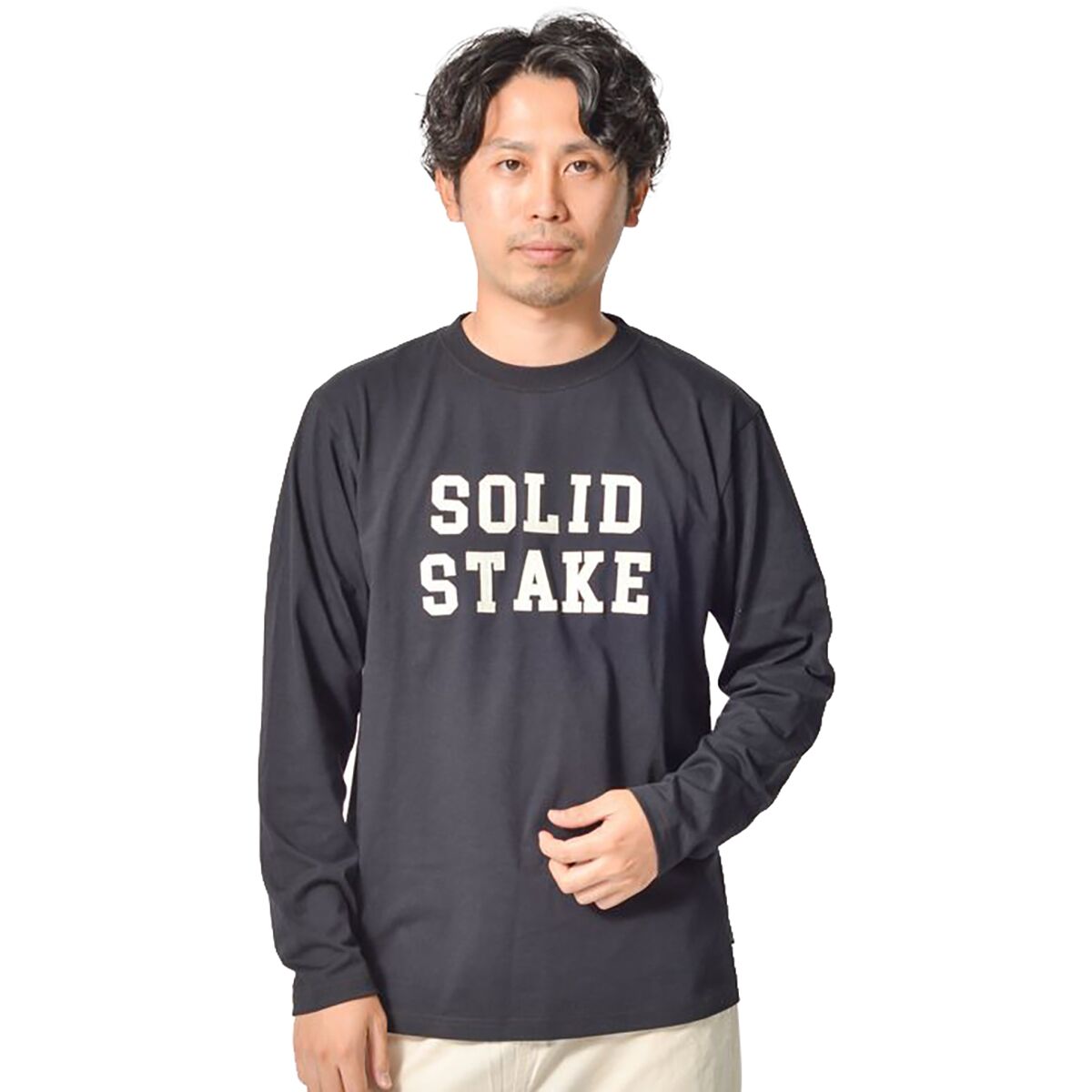 Solid Stake Felt Logo Long-Sleeve T-Shirt - Men